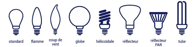 Les différentes formes d'une ampoule