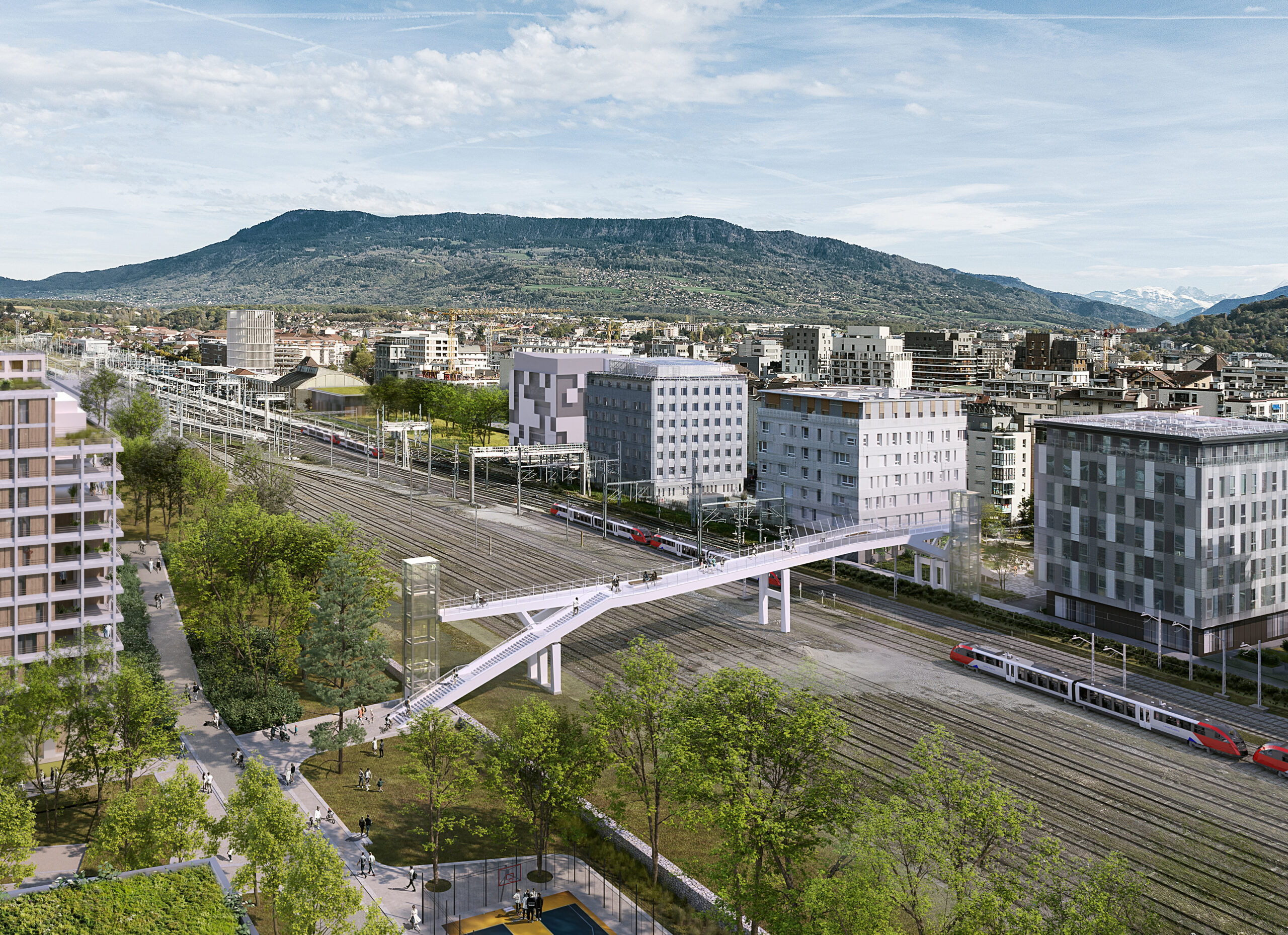 Projet de passerelle entre Annemasse et Ambilly dans l'Écoquartier de l'Étoile